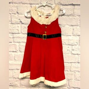 Nanette Kids Red Santa Dress with Faux Fur Trim Sz 4T